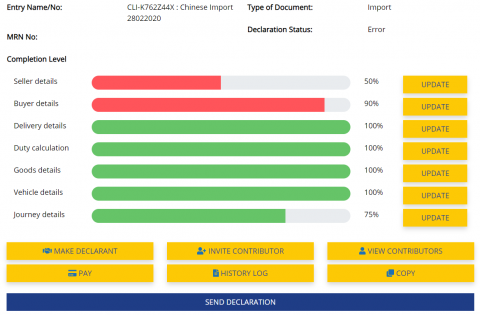expanded customs dashboard